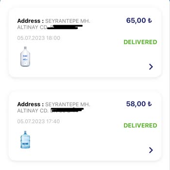 Erikli Su Teslim Edilmeyen Ürün