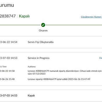 Lenovo Bilgisayar Lenovo Olmayan Teknik Servis