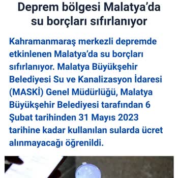 Malatya Büyükşehir Belediyesi Su Faturası Hatası