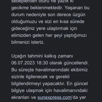 Sunexpress Hava Yolları 12 Saat Rötar Ne Demek?