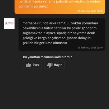 Trendyol Ön Cam Güneşlik Ve Eksik Gelen Sipariş
