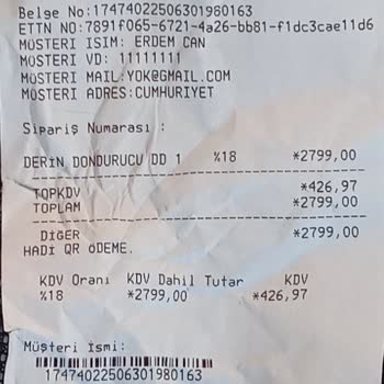 A101 Mağazası İade Almıyor.