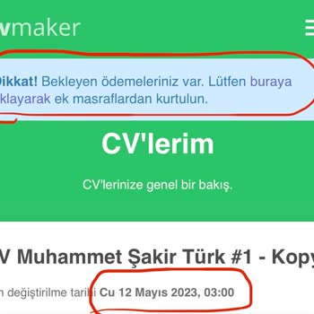 CV Maker Denen Kuruluş İzinsiz İşlem Yapıyor