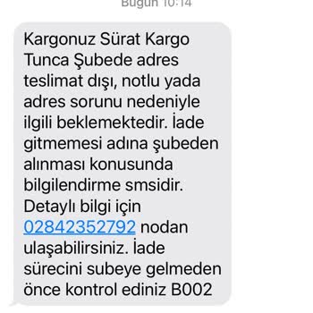 Sürat Kargo'nun İşini Yapmaması Sonucu Müşteri Mağduriyeti