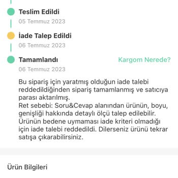Satıcı Yanlış Ürün Gönderdiği Halde, Dolap Ekibi İademi Kabul Etmedi