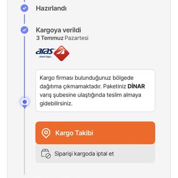 Dinar Aras Kargo İşini İyi Yapmıyor