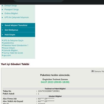 UPS Türkiye Ulaşım Sorunu Maalesef Ki Kaç Gündür Kargom Yok