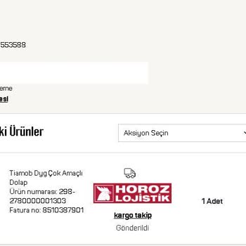 Horoz Lojistik'in Ürünümü Bana Vermemesi