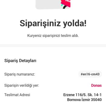 Donas Bornova Haber Vermeden Siparişimi İptal Etti.