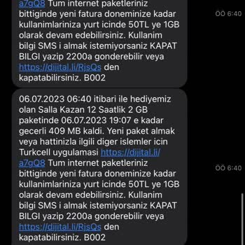 Turkcell'in Kullanmadığım İnternet Paketi Ödemesi Hakkında