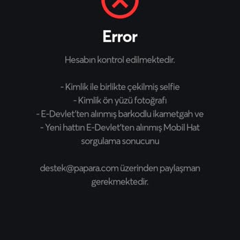 Papara Hesabıma Giriş Yapamıyorum