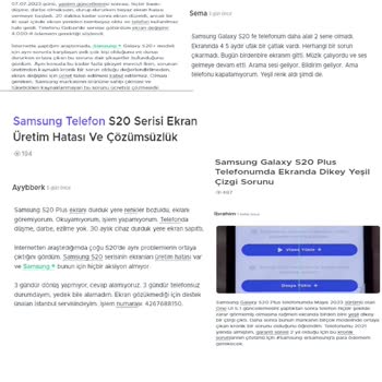 Samsung S20+ Beyaz Ekran Sorunu