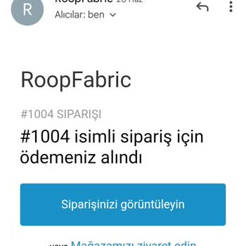 Roop Fabric Satın Aldığım Ürün Henüz Gönderilmedi.