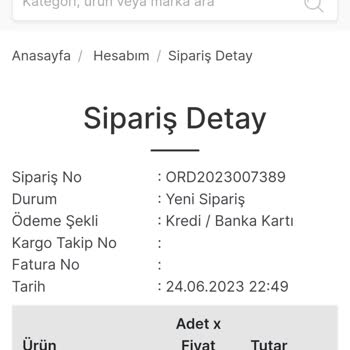 Ev Bazaar AVM Siparişimden Haber Yok