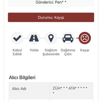 Penti Firması Kargo Kaybı