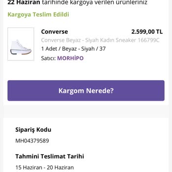 Morhipo'dan 1 Aydır Gelmeyen Ürün