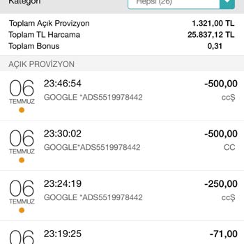 Kartımdan İzinsiz Çekilen Para Google Ads