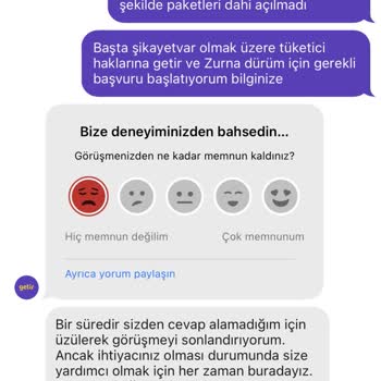 Getir Yanlış Sipariş Getirdi Ve Yüzüstü Bıraktı