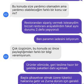 Zurna Dürüm Getir Yanlış Sipariş Getirdi Ve Yüzüstü Bıraktı
