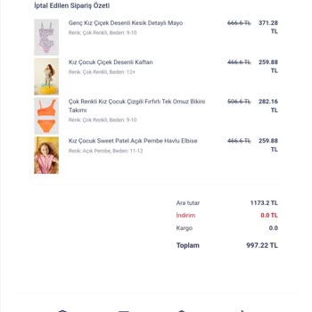 Penti Sorgusuz Sipariş İptali