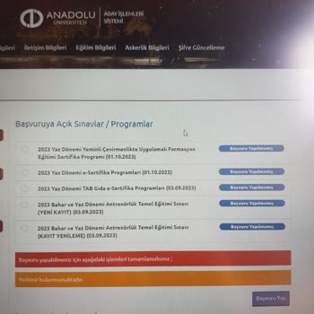 Anadolu Üniversitesi Temel Eğitim Sınavı Başvuru Yetkisinin Bulunmaması