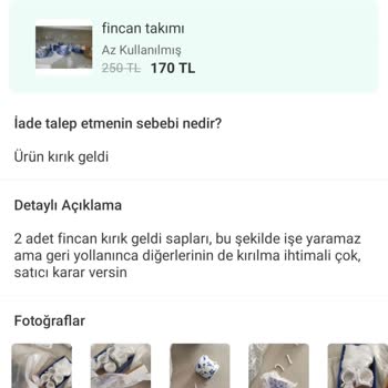 MNG Kargomu Kırık Gönderdi