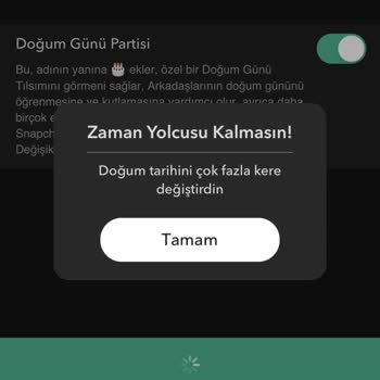 Snapchat Doğum Günü Değiştirme