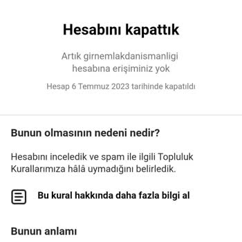 Instagram Haksız Yere Hesabımı Kapattı!