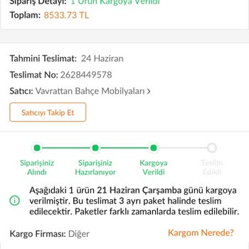 Vavrattan Teslimatı Yapılmayan Ürünle İlgili Ulaşılamıyor