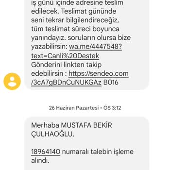 Sendeo Siparişim Tarafıma Teslim Edilmedi Ve Teslim Edildi Olarak Görünüyor.