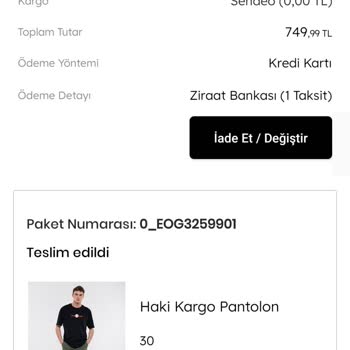 Mavi Siparişimin Teslimatı Gecikti Ve Teslim Edildi Dendi (bana Edilmedi)