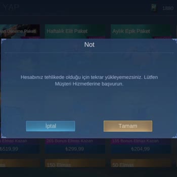 Mobile Legends Elmas Yükleyemiyorum Yardım
