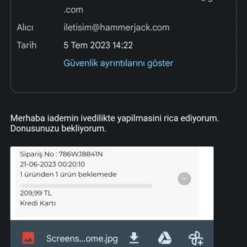 Hammer Jack İade Talebi İçin