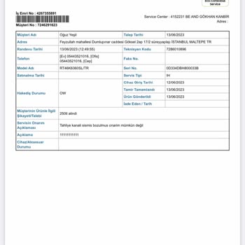 BDH Bilişim Destek Hizmetleri Buzdolabı Değişimi İle İlgili Mağduriyet