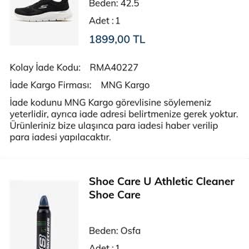 Skechers 2 Kez Yanlış Ürün Mağduriyeti