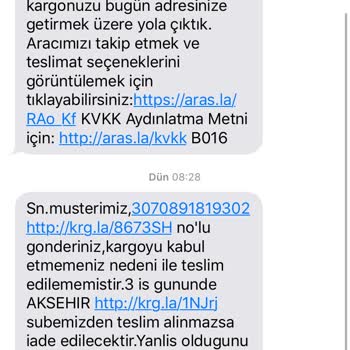 Aras Kargo Kargomu Geri İade Ettiler