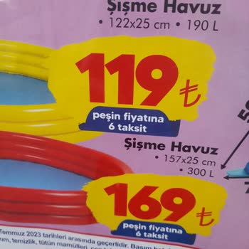 Şok Marketler Şişme Havuz Problemi