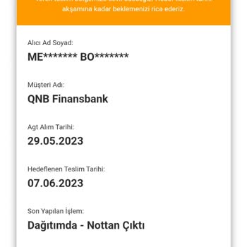 AGT Kurye (aynigunteslim.com) İle Kredi Kartı Gönderimi Sorunu
