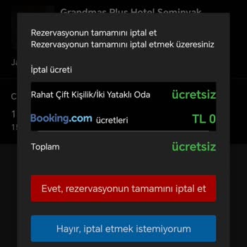 Booking.com Otel Rezervasyonu İptali