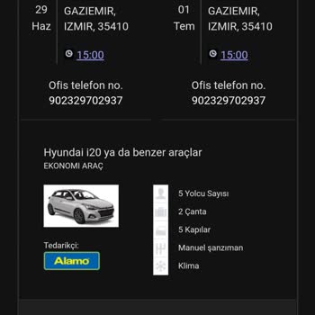 Alamo Rent A Car Ücret İadesi Yapmıyor
