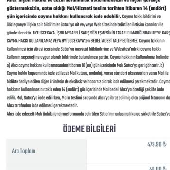 Bytugcekaya İsimli Butiğin Para İadesi Yapmaması