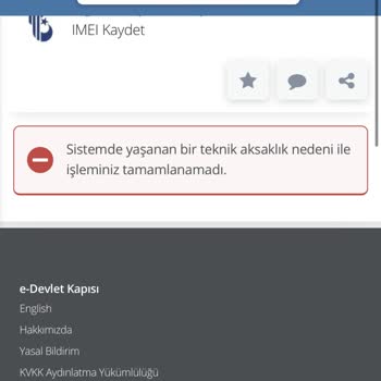 E-Devlet (Turkiye.gov.tr)  IMEI Zam Sorunu Sisteme Erişim Sağlanmıyor