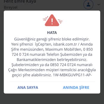 İş Bankası Çok Güvenlisiniz Aferin Size!