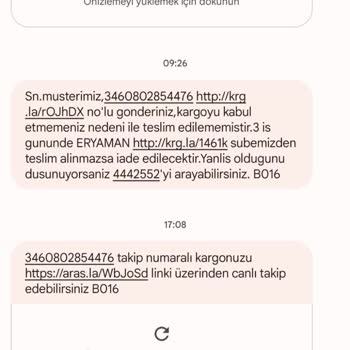 Aras Kargo Gelmediği Halde Kargoyu Kabul Etmediniz Mesajı Atıyor