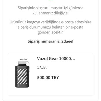 Vozol Yanlış Ürün Gönderdi