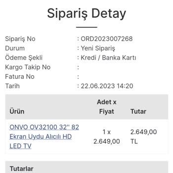 Ev Bazaar AVM Siparişin Gönderilmemesi Ve Online Sitede Muhatap Bulunamaması