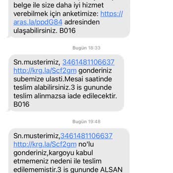 Aras Kargo Yalan Söylüyor Kargoyu Getirmiyor
