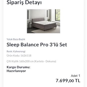 Yataş Bedding Geç Teslimat