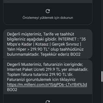 Millenicom Habersiz Fatura Bedeli Artışı Ve Yanlış Faturalandırma