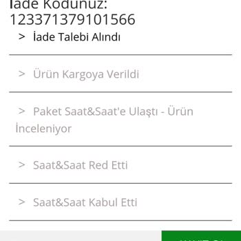 Saat & Saat Ücret İadesi Yapmıyor